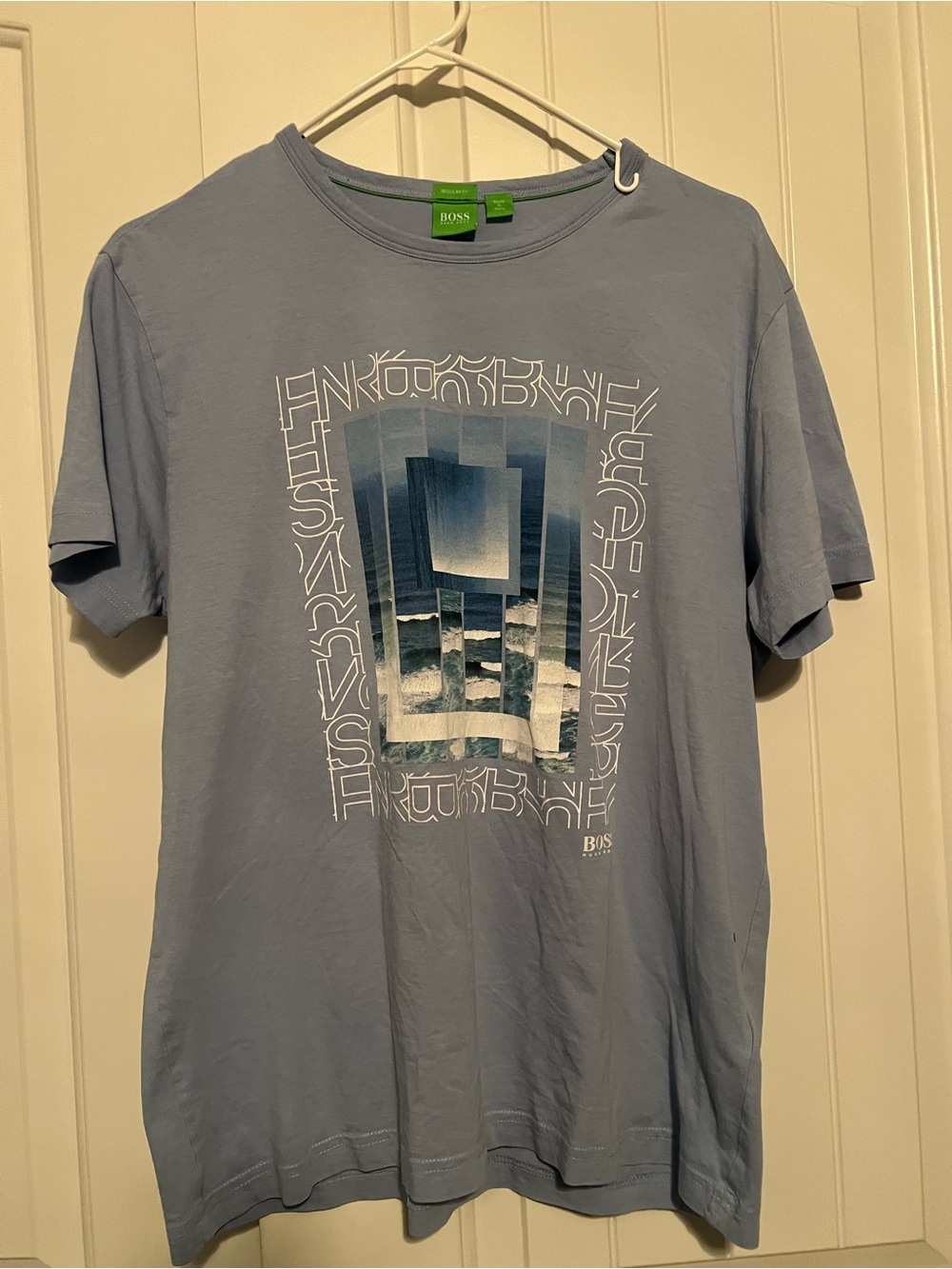 Hugo Boss Light Blue Graphic Short-Sleeve Tee